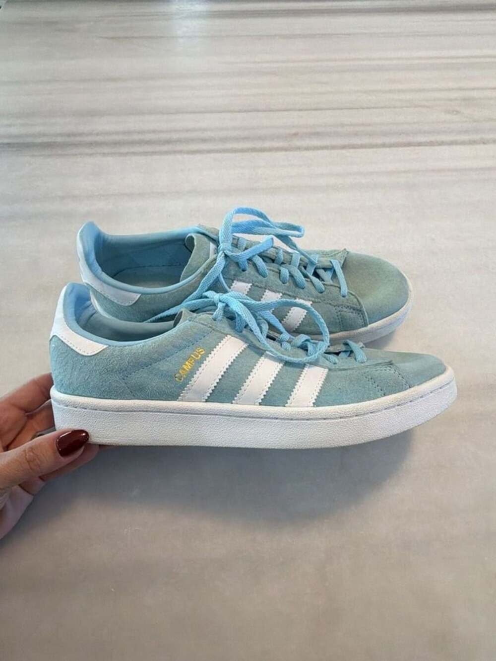 Adidas Campus Size 8 Light Blue Suede Women’s Sneakers